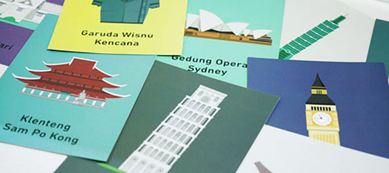 A set of Kartupedia cards depicting Indonesia plants and animals