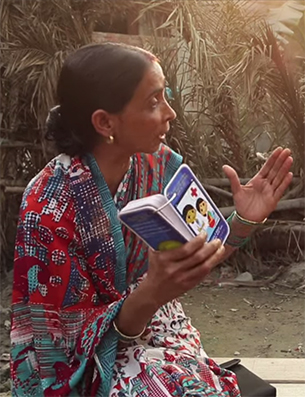 As an audio-visual ‘job-aid’ for community health workers in rural India, Mobile Kunji supports interpersonal communication and helps provide standardised, credible information.