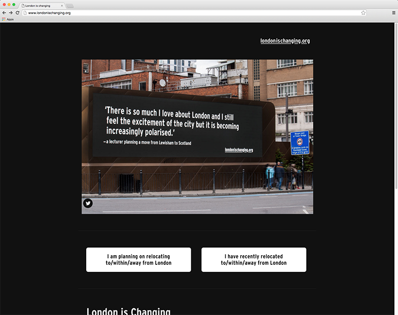 London is Changing website